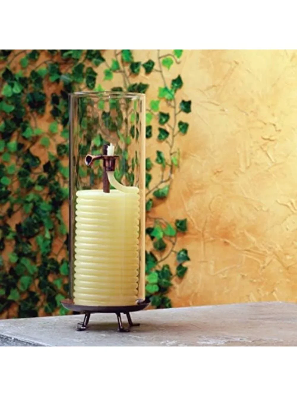 Eco-Friendly 80-Hour Beeswax Candle in Glass Cylinder - Natural Cotton Wick